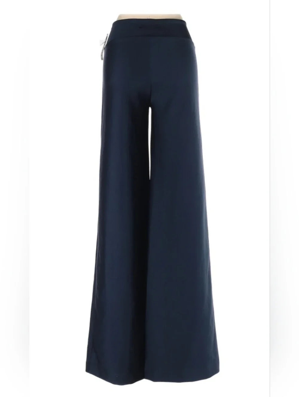 CARBON 38 Navy Wide Leg Trousers with High Rise Waist; Size S, 33.5" Inseam - Picture 2 of 9